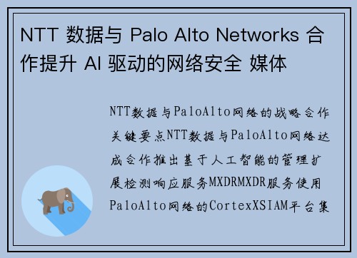 NTT 数据与 Palo Alto Networks 合作提升 AI 驱动的网络安全 媒体