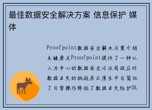 最佳数据安全解决方案 信息保护 媒体 最佳数据安全解决方案 信息保护 媒体